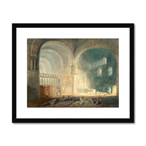 Turner, Joseph Mallord William. Transept of Ewenny Priory, Glamorganshire. (1797 ca) Print wedi’i Fframio