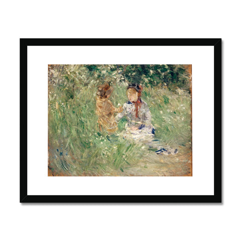 Morisot, Berthe. Menyw a Phlentyn mewn Dôl yn Bougival. (1882). Print wedi’i Fframio